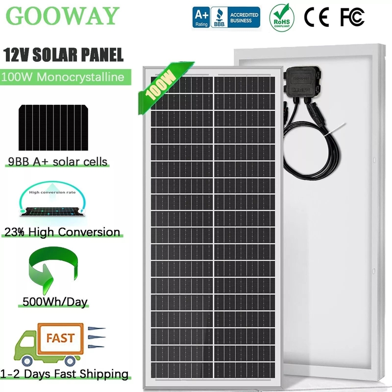 12v 太陽光パネル 100w バッテリー充電器 モノホームオフグリッド RVキャンピングボート キャラバン