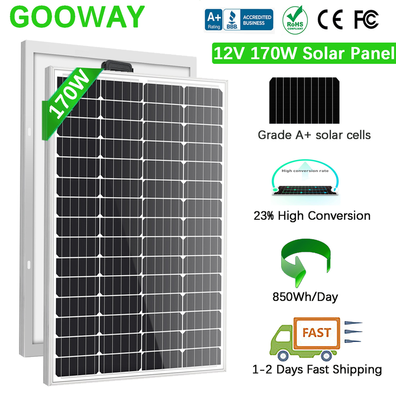 170w 200w 太陽光パネル 12v モノオフグリッド バッテリー充電器
