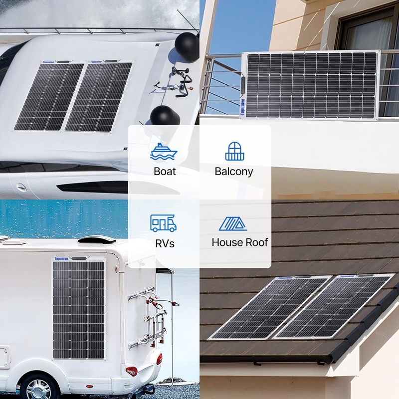 120w 柔軟な太陽光パネル 12v モノバッテリー
